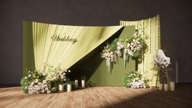 牛油果绿婚礼迎宾区