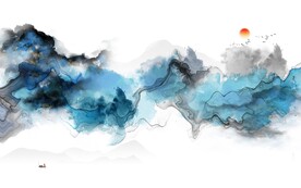 意境水墨山水画