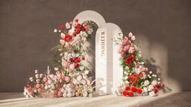 粉色花艺迎宾区