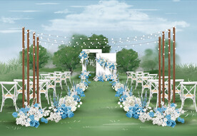 蓝色户外仪式区