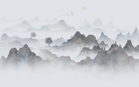 新中式水墨画电视背景墙