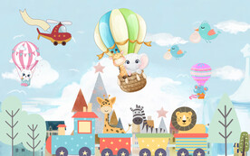 卡通儿童房背景墙