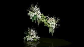 白绿花艺su模型
