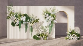 白绿婚礼花艺美陈su模型