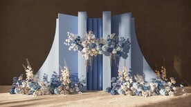 蓝色婚礼迎宾区su模型