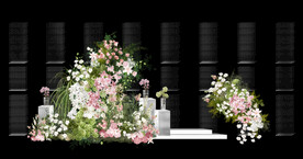 婚礼花艺素材 粉绿色花艺