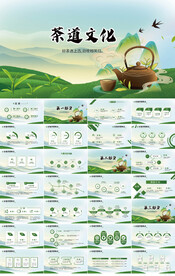 茶叶文化茶道茶话会PPT模板