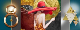 现代美女灯光几何装饰画