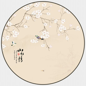 圆形花鸟画