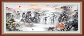国画瀑布