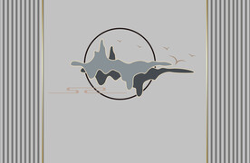 现代简约线条背景装饰画