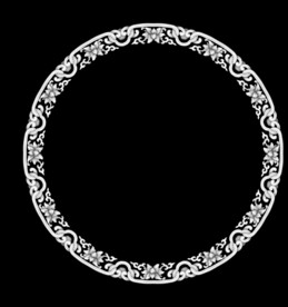 圆形欧式门贴花精雕灰度图