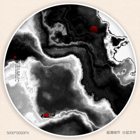 水墨玄关装饰画