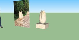 新中式雕塑SU模型图片