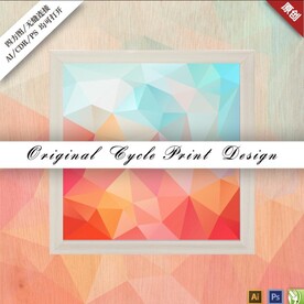 矢量抽象炫彩几何低多边形装饰