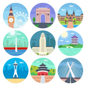矢量地标建筑图标