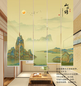 千里江山图电视背景墙