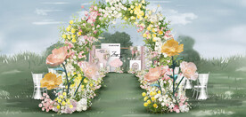 粉色户外仪式区