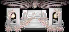 白粉色婚礼仪式区