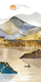 抽象金山装饰画