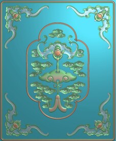 蝙蝠祥云背板精雕图