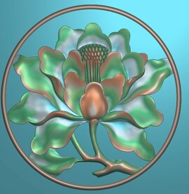 牡丹靠背精雕图