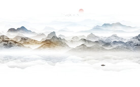 新中式水墨山水画