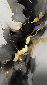 水墨金箔抽象画