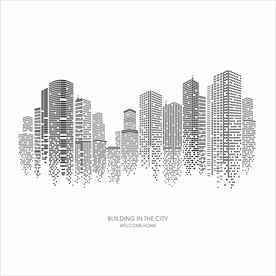 城市建筑物矢量图设计元素