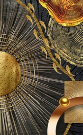 金色年轮金鱼图装饰画