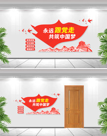 永远跟党走共筑中国梦文化墙
