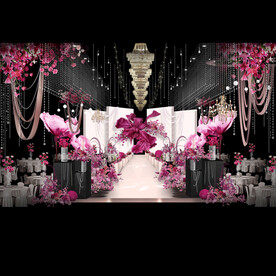 玫红色婚礼效果图