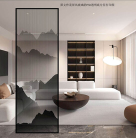 高清分层透明底屏风玻璃打印图