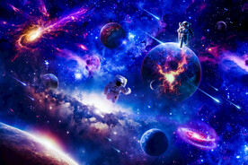 梦幻宇宙星空太空宇航员星球背景