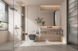 浴室背景墙 卫生间3D场景