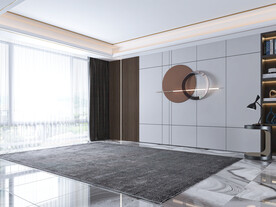 现代客厅沙发背景墙空场景