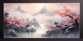 山水画装饰画无框画