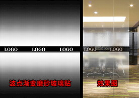 波点渐变磨砂LOGO玻璃贴