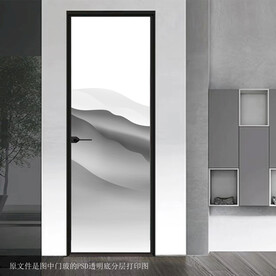 高清分层透明底平开门打印图