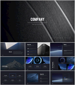 深色背景商务风ppt演示模板