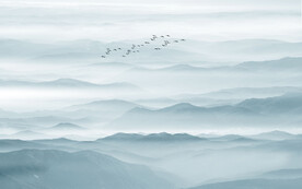 新中式水墨山水画背景墙