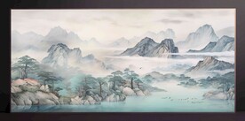 山水画装饰画无框画