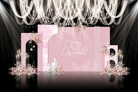 粉色简约婚礼背景