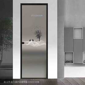 高清分层透明底平开门打印图