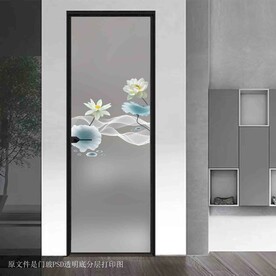 高清分层透明底平开门打印图