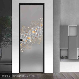 高清分层透明底平开门打印图