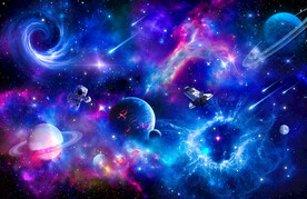 梦幻银河星空外太空宇宙星球背景