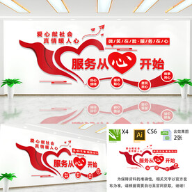 服务从心开始文化墙