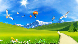 雪山下的草原雪山