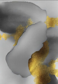 水墨金箔抽象画